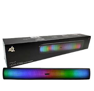 Caixa De Som Bluetooth Portatil Kp-ro834 Sound Bar Led Azul. Preto 127/220v