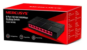 Switch Mercusys MS108G Gigabit de 8 Portas 10/100/1000 Mbps