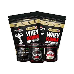 Whey Protein Black 2kg + Creatina 300g + Bcaa 200g + Testo 200g