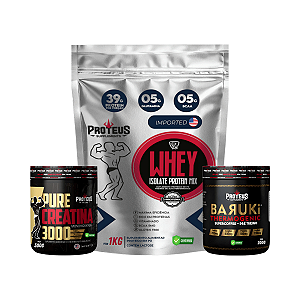 Whey Protein Silver 1kg + 100% Pure Creatina 300g + Termogênico Supercoffee 200g