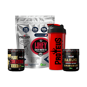 Whey Protein Silver 1kg + 100% Pure Creatina 300g + Termogênico Supercoffee 200g + Shaker