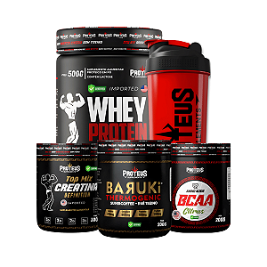 Whey Protein Black 500g + Creatina 300g + Bcaa 200g + Termogênico Supercoffee 200g + Shaker