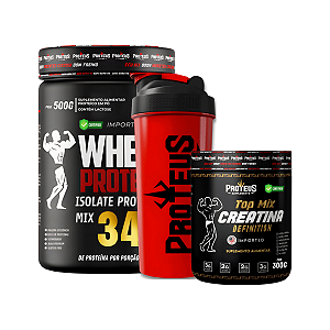 Whey Protein Black 500g + Creatina 300g + Shaker