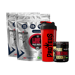Whey Protein Silver 2kg + 100% Pure Creatina 300g + Shaker