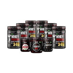 Whey Protein Black 3kg + Creatina 300g + Bcaa 200g + Testo 200g