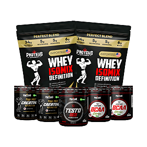 Whey Protein Black 2kg + Creatina 600g + Bcaa 400g + Testo 200g