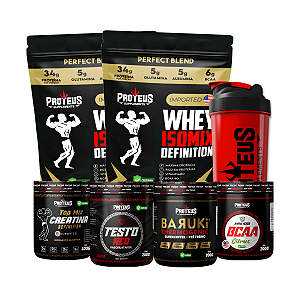 Whey Protein Black 2kg + Creatina 300g + Termogênico Supercoffee 200g + Bcaa 200g + Testo 200g + Shaker