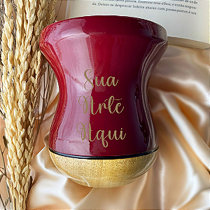 Cuia de Chimarrão Madeira Bordô Personalizada