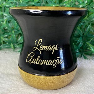 Cuia de Chimarrão Madeira Preta Personalizada