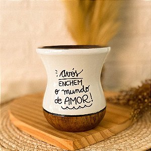 Cuia de Chimarrão Madeira Branca Personalizada