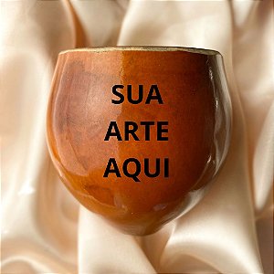Cuia de Chimarrão Porongo Formato Coquinho Sem Pé Personalizada