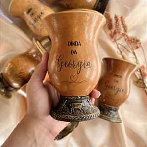 Cuia de Chimarrão Personalizada Porongo Pé Simples