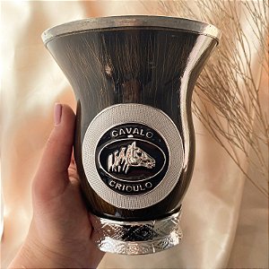 Cuia de Chimarrão Porongo Revestido Pvc Cavalo Crioulo