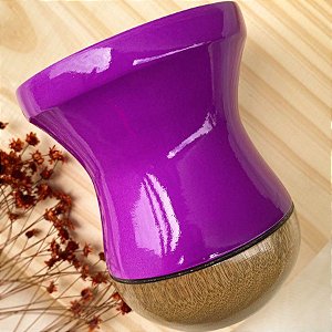 Cuia de Chimarrão Roxo Neon Madeira Imbuia