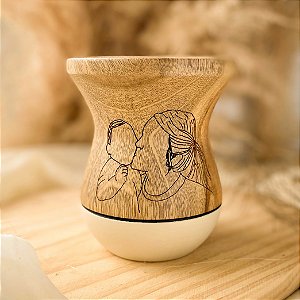 Cuia de Chimarrão Invertida Nude Fosca Madeira Personalizada
