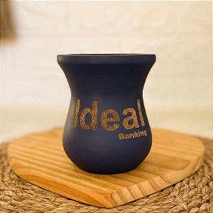 Cuia de Chimarrão Madeira Fosca Inteira Azul Marinho Personalizada