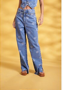 Calça Jeans Margaridas