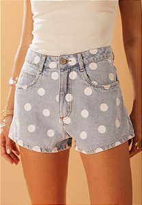 Short Jeans Blue Poá