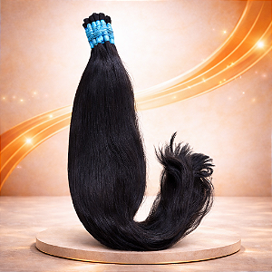 Cabelo Humano Liso Brasileiro 65cm - Castanho Escuro