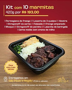Kit com 10 marmitas de 420g