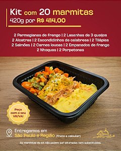 Kit com 20 marmitas de 420g