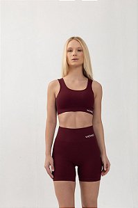 Short Fitness Seamless Lovely Canelado Vinho