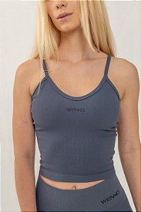 Top Fitness Seamless Urban Canelado Cinza Fendi Surton