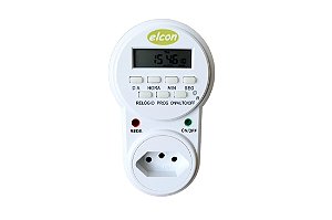 Timer Digital Elcon Bivolt TE-30 3 Pinos e 3 Plugues