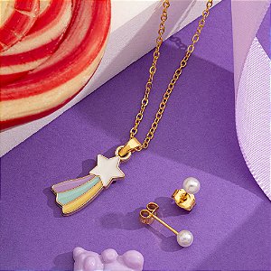 Conjunto Infantil Estrela em banho de ouro CJI 00021