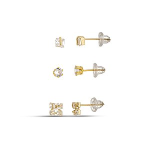 Brinco trio dourado BR00042