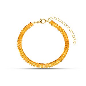 Pulseira baguete laranja dourado PL00006