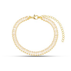 Pulseira baguete cristal dourado PL00006