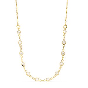 Choker com pérolas dourado CL00014