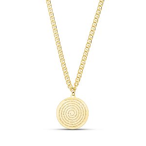 Choker corrente com pingente pai nosso em banho de ouro CL 00033