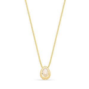 Colar pedra gota de zircônia cristal CL 00035