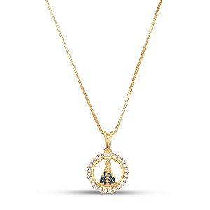 Colar Nossa Senhora com pedra zircônia CL 00086