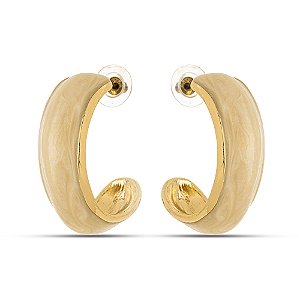 Brinco Meia Argola Esmaltada bijuterias