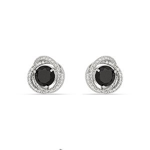 Brinco Solitário Infinity em Ródio