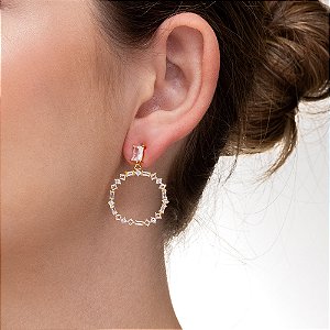 Brinco Círculo Radiante Folheado a Ouro