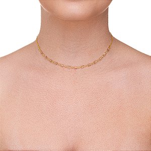 Choker com Cristais Cilíndricos Champanhe folheado a ouro