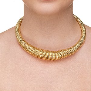 Choker Maxi mola folheado a ouro