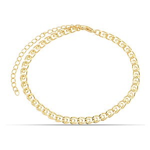 Pulseira de corrente detalhada folheado a ouro