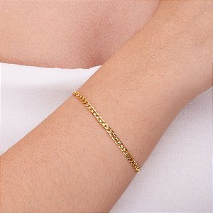 Pulseira grumet folheada a ouro