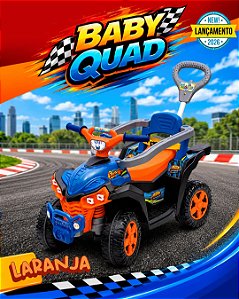 Carro de Passeio Quadriciclo de Empurrar Baby Quad Laranja Maral Brinquedos
