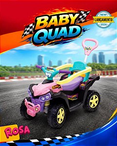 Carro de Passeio Quadriciclo de Empurrar Baby Quad Rosa Maral Brinquedos