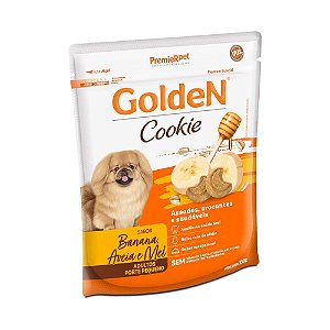 cookie golden cães adultos sabor banana, aveia e mel