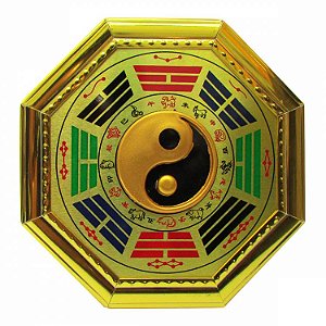 Baguá Feng Shui Dourado G 19cm - Yin Yang