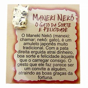 Mini Talismã da Sorte de Bolsa ou Carteiras - Manekineko (Sorte e Felicidade)
