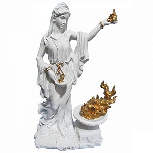 Estátua Deusa Héstia Branca 28 cm - Deusa do Lar e Laços Familiares