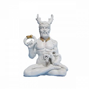 Estátua Cernunnos Branco 10 cm - Deus dos bosques